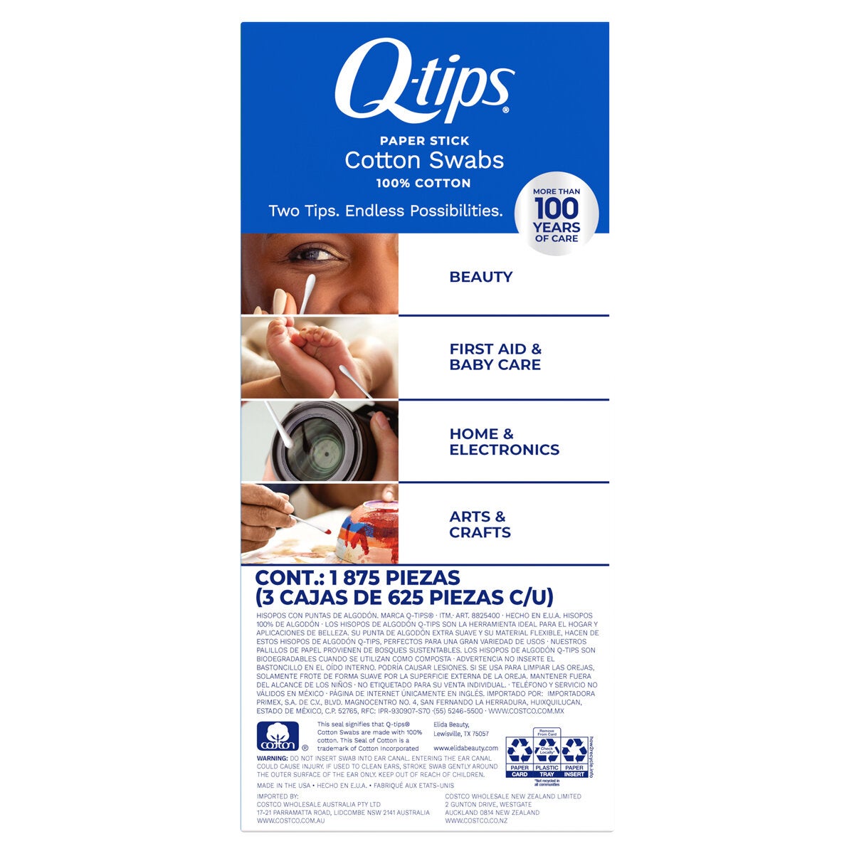 Q-tips Cotton Buds 1875 Pack Original Soft Double Tipped Swabs — image 3