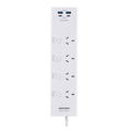Jackson 4 Outlet Powerboard - 4 Individual Switches - 1.8m Lead - White - USB-C & USB-A Charging - SuperSaverAU - view 2