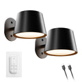 Globe 2 Pack Rechargeable LED Wall Light Dimmable 3000K With Remote