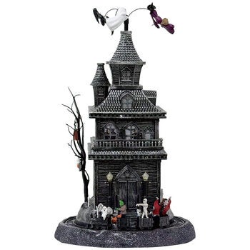 Musical Halloween Haunted House Decoration 445mm, Rotating Witch and Ghost — image 4