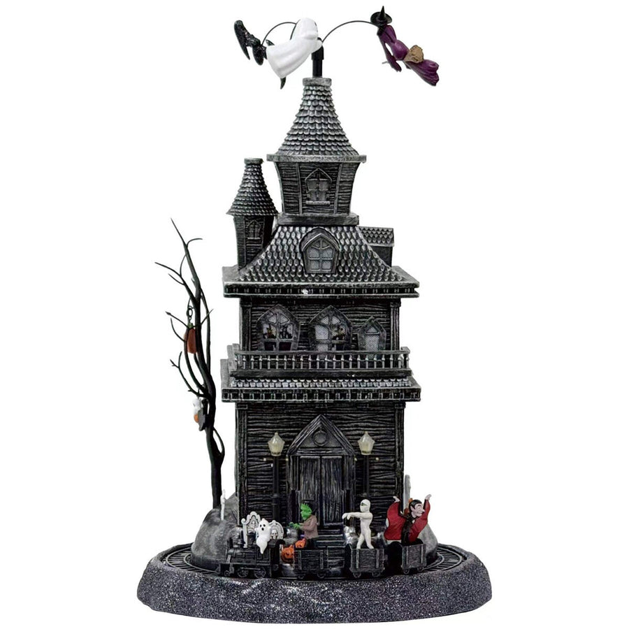 Musical Halloween Haunted House Decoration 445mm, Rotating Witch and Ghost