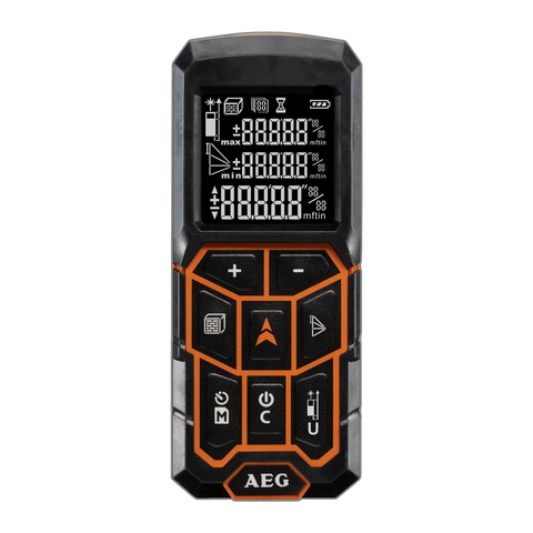 AEG 100m Laser Distance Measure - Orange - Tripod Mountable - LCD Display - SuperSaverAU - view 1