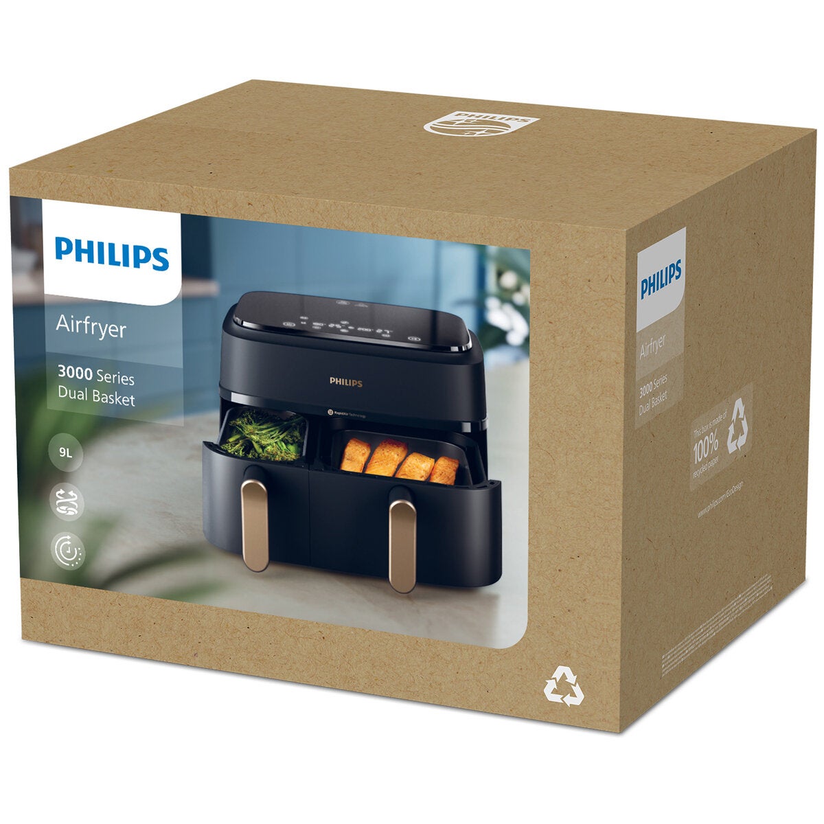 Philips Black Air Fryer XXL 9 Litre Dual Basket 3000 Series NA352 — image 2