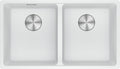 Franke Maris Double Bowl Flush Mount Sink with Extension Drainer - Polar White - MRG220-35PW-FPC