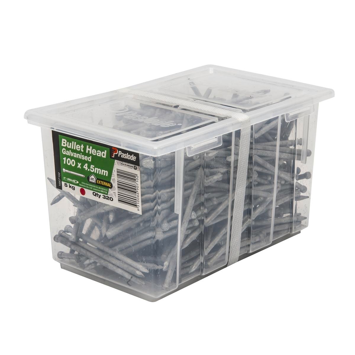 Paslode Bullet Head Nails 100mm 4.5mm Galvanised Steel 320 Pack - SuperSaverAU - view 1