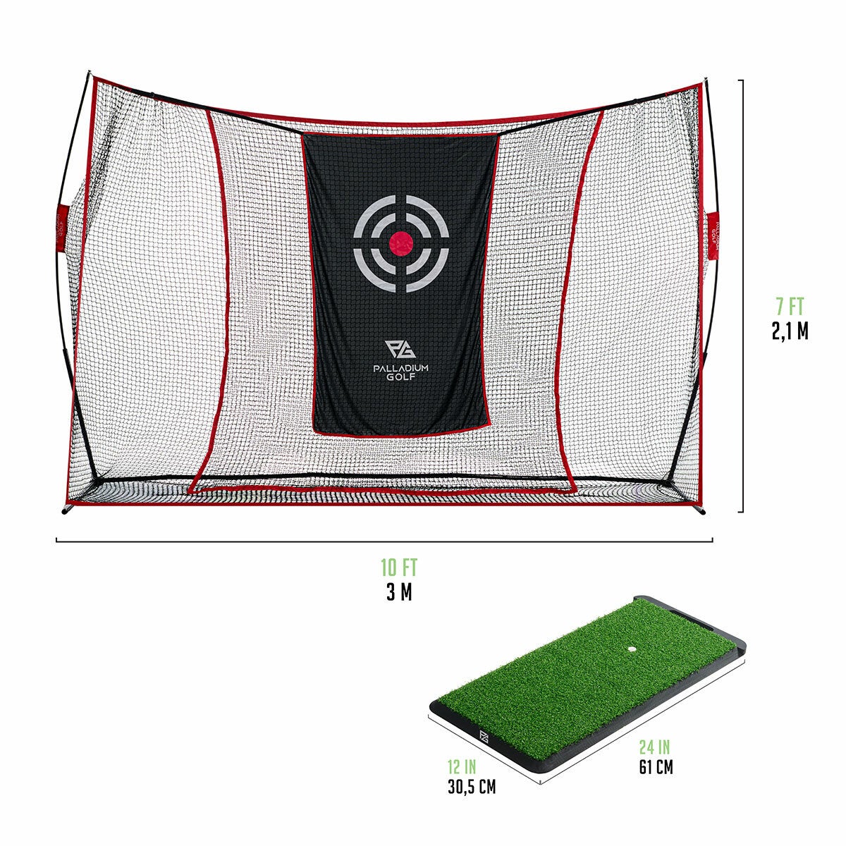 Palladium Golf Practice Net And Hitting Mat Kit 3000 x 2100mm Ball Return — image 2