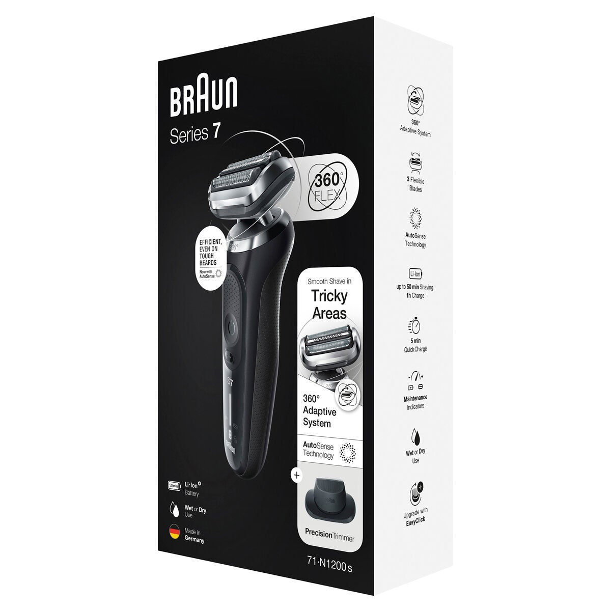 Braun Waterproof Electric Razor Series 7 Wet and Dry With Trimmer 71-N1200S-OH — image 2