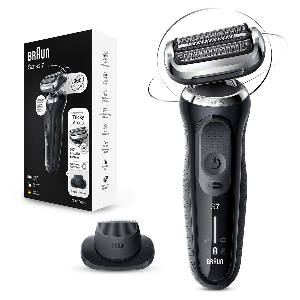 Braun Waterproof Electric Razor Series 7 Wet and Dry With Trimmer 71-N1200S-OH — image 3