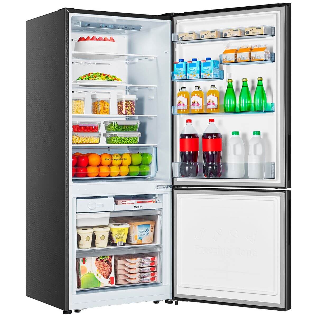 Hisense 417L Bottom Mount Fridge - Charcoal Finish, 4.5 Star Energy, Inverter Technology - HRBM419B