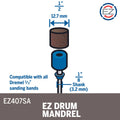 Dremel EZ Lock Sanding Drum Mandrel - 60 Grit Sanding Band - Fast Change - SuperSaverAU - view 3