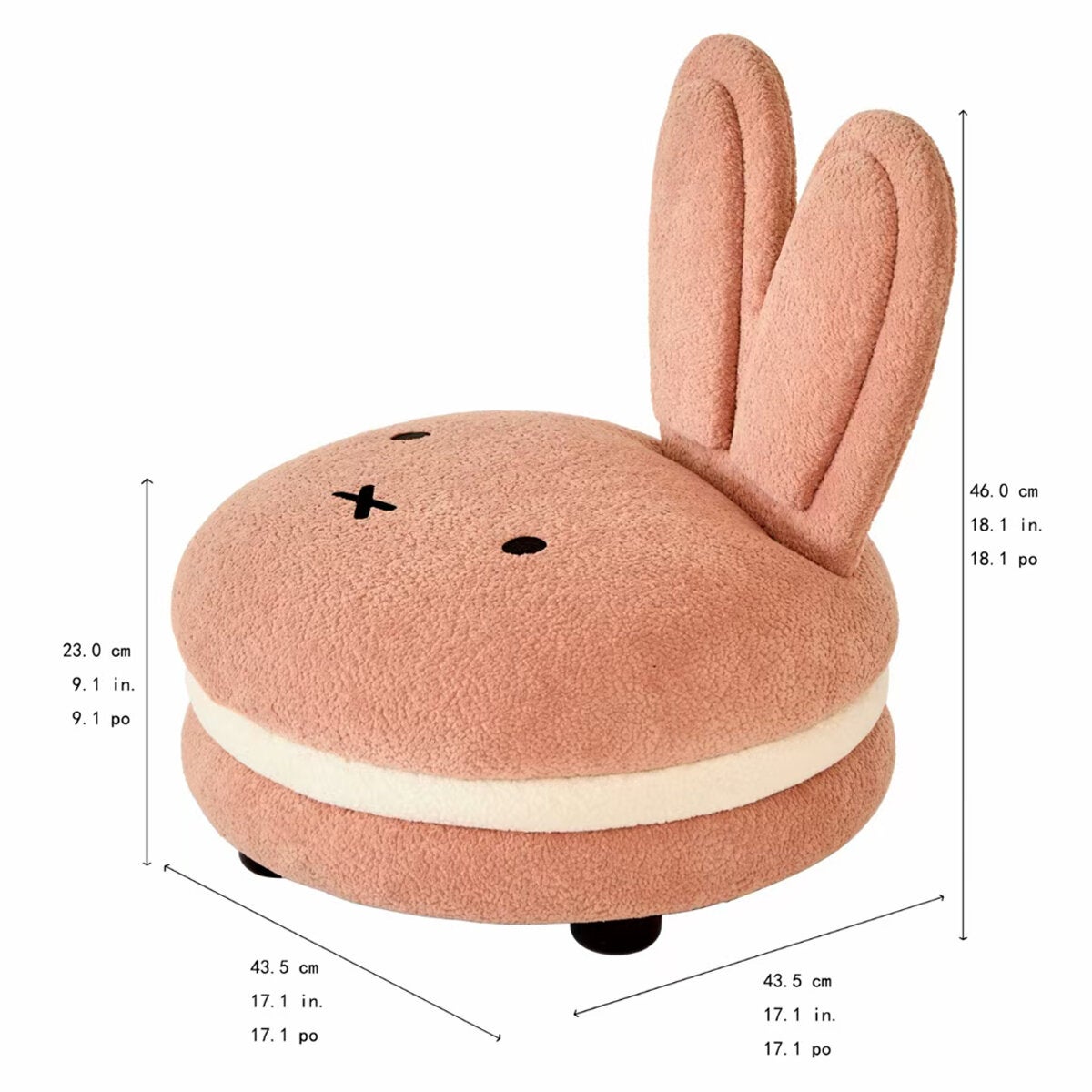 Pink Macaron-Shaped Kids' Accent Chair Featuring Miffy, Soft Boucle Upholstery by Aesthetik Kids — image 2