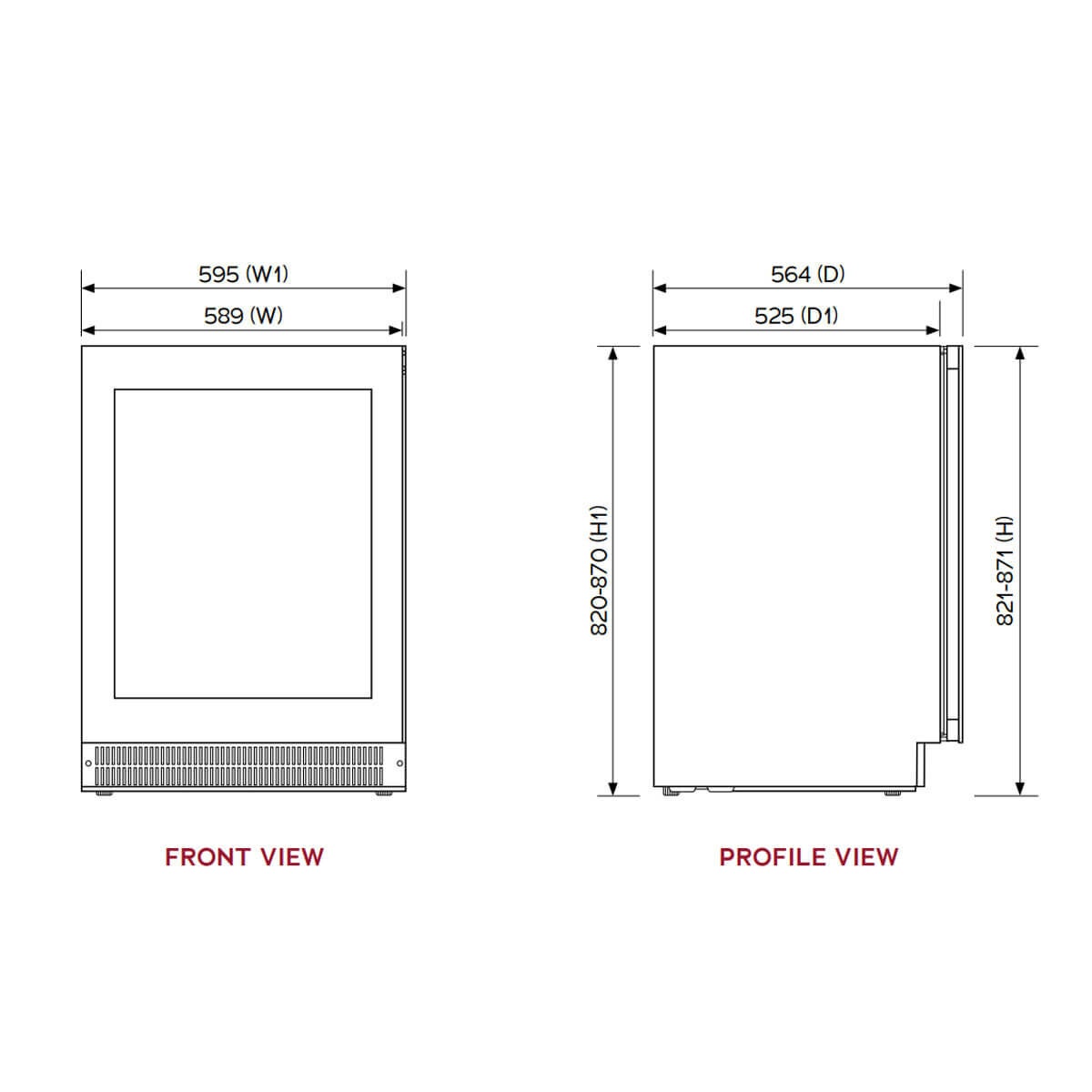 Vintec 41 Bottle Single Zone Wine Fridge - UV-Resistant Glass Door, Inverter Compressor - VWS820SCB-X