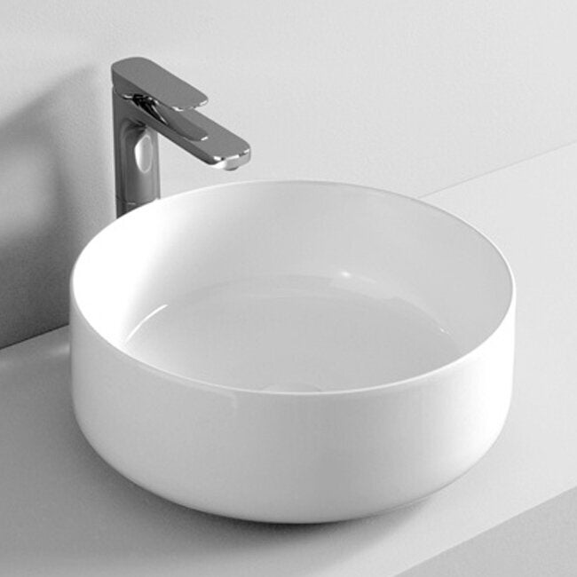Parisi Cognac 42 countertop basin - gloss white vitreous china, sculptural design - ACL001