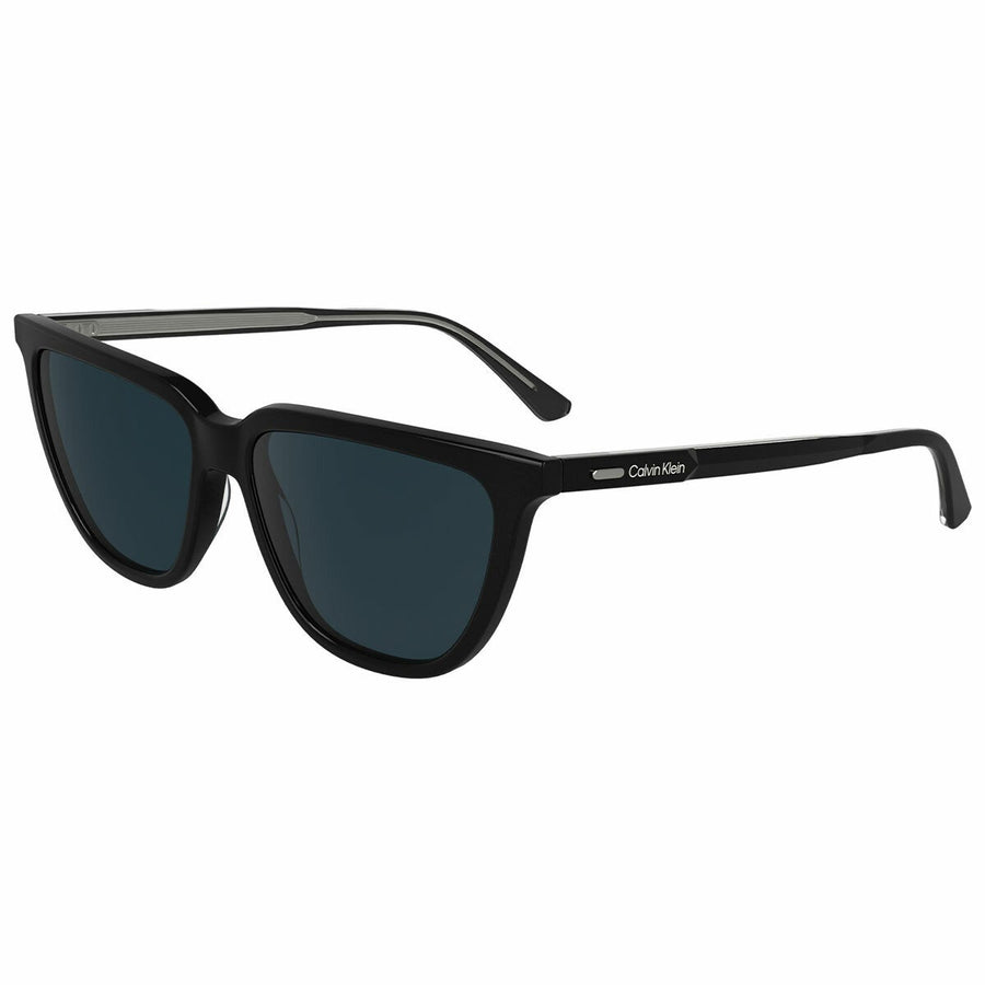 Calvin Klein Womens 55mm Sunglasses Black Acetate Blue Grey Lens Rectangular CK24537S 001