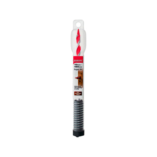 Diablo Auger Bit - 10 x 190mm - Red - Dura-Tip™ - Self-Feeding Design
