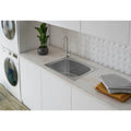 Oliveri 45L single bowl laundry tub - Polished stainless steel with left-hand tap hole - TI45LTH