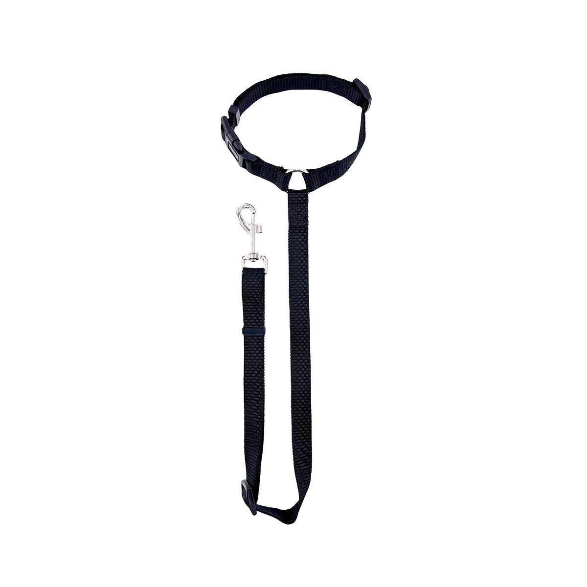 Flamingo Black Car Pet Traction Rope - Adjustable Nylon Leash 475mm - SuperSaverAU - view 1