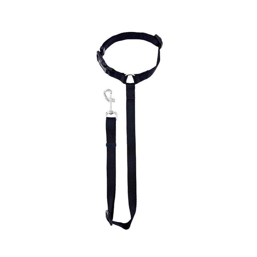 Flamingo Black Car Pet Traction Rope - Adjustable Nylon Leash 475mm - SuperSaverAU - view 1