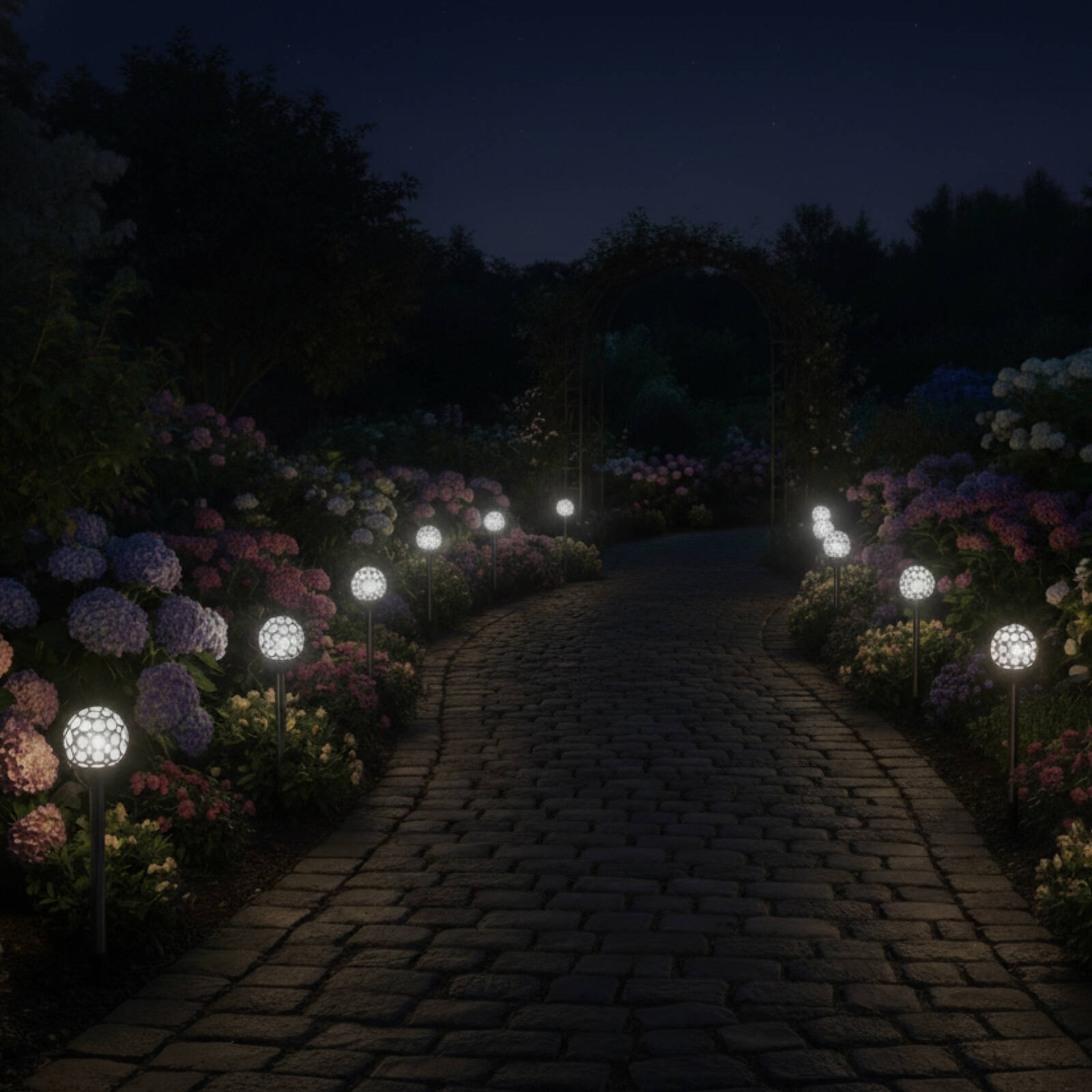 Click Crystal Solar LED Pathway Light Stainless Steel