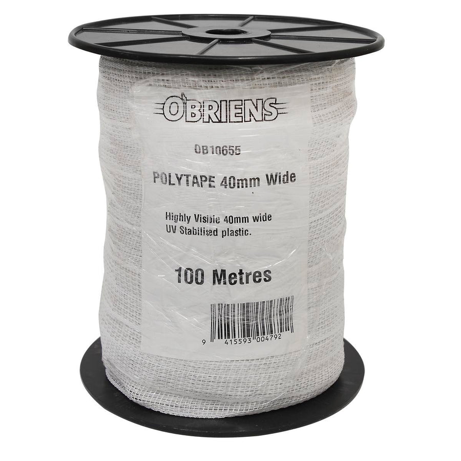 O Briens Electric Fencing Polytape 100m x 40mm - UV Stabilised Plastic - SuperSaverAU - view 1