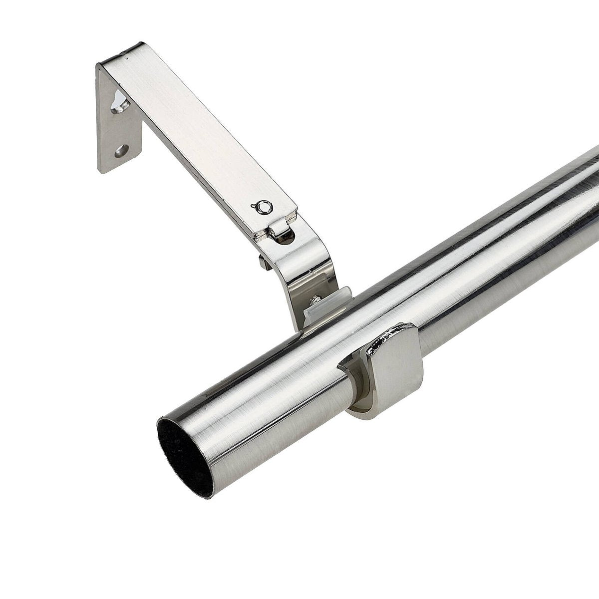 Pillar Adjustable Universal Curtain Rod Bracket - 25mm & 32mm - Brushed Chrome - 1 Pair - Easy Installation - SuperSaverAU - view 2