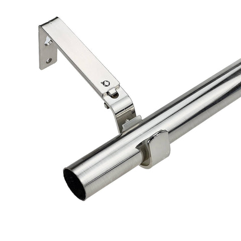 Pillar Adjustable Universal Curtain Rod Bracket - 25mm & 32mm - Brushed Chrome - 1 Pair - Easy Installation - SuperSaverAU - view 2
