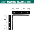 Carinya 175 x 150mm Black Heavy-Duty Powder Coated Steel Angle Bracket, 100kg
