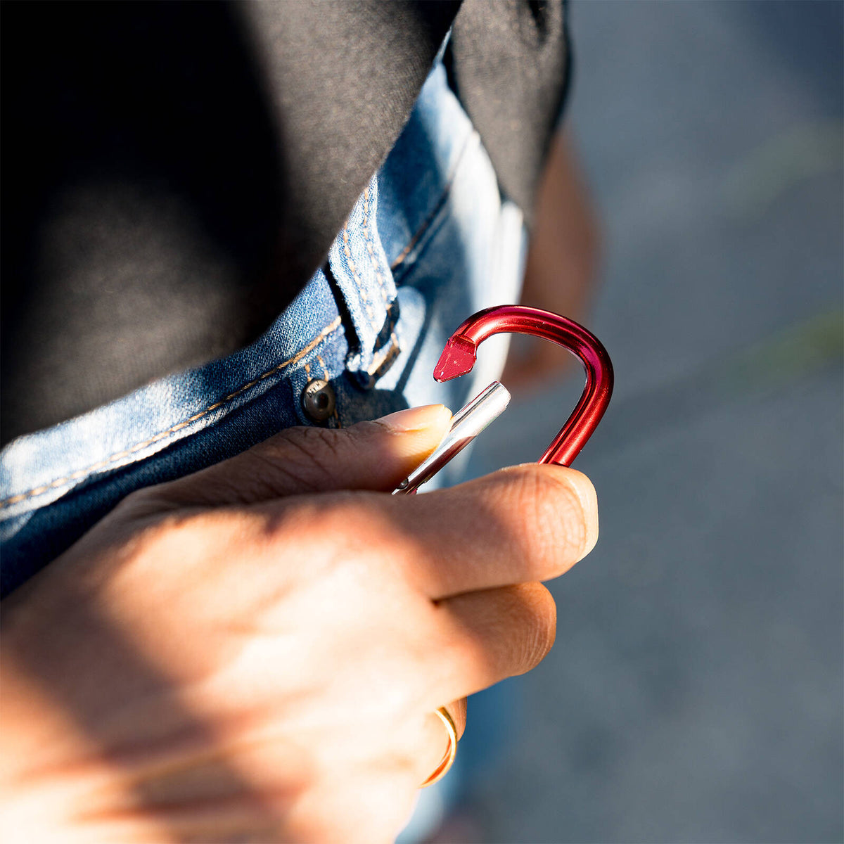 Taskmaster 6mm Aluminium Carabiner with Key Rings, Spring Gate Clip
