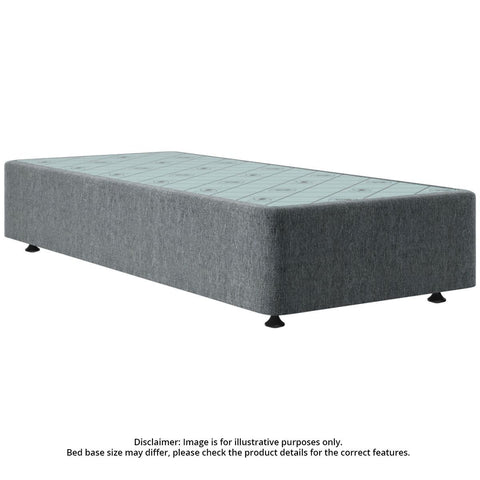 Sealy Spacesaver Long Single Bed Base - No Drawer, Charcoal, Timber and Steel Frame - SVB-CHA-SXL