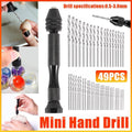 49 Piece Mini Hand Drill Set with Twist Drill Bits, 0.5mm to 3.0mm