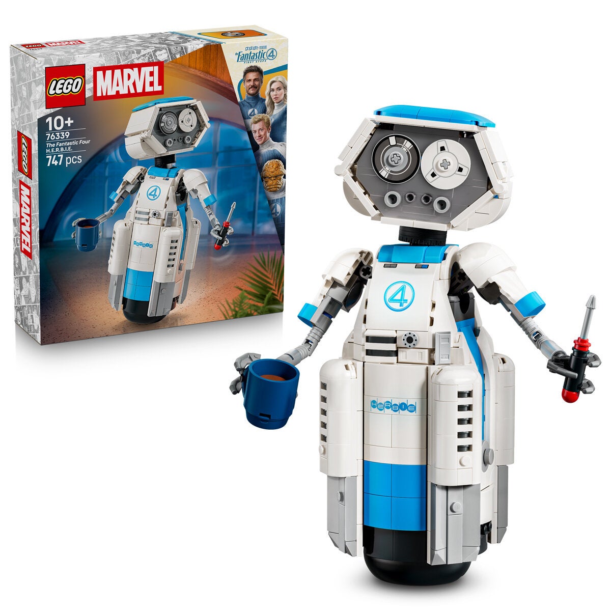 LEGO H.E.R.B.I.E. The Fantastic Four Marvel Robot Model Kit 747 Pieces 76339
