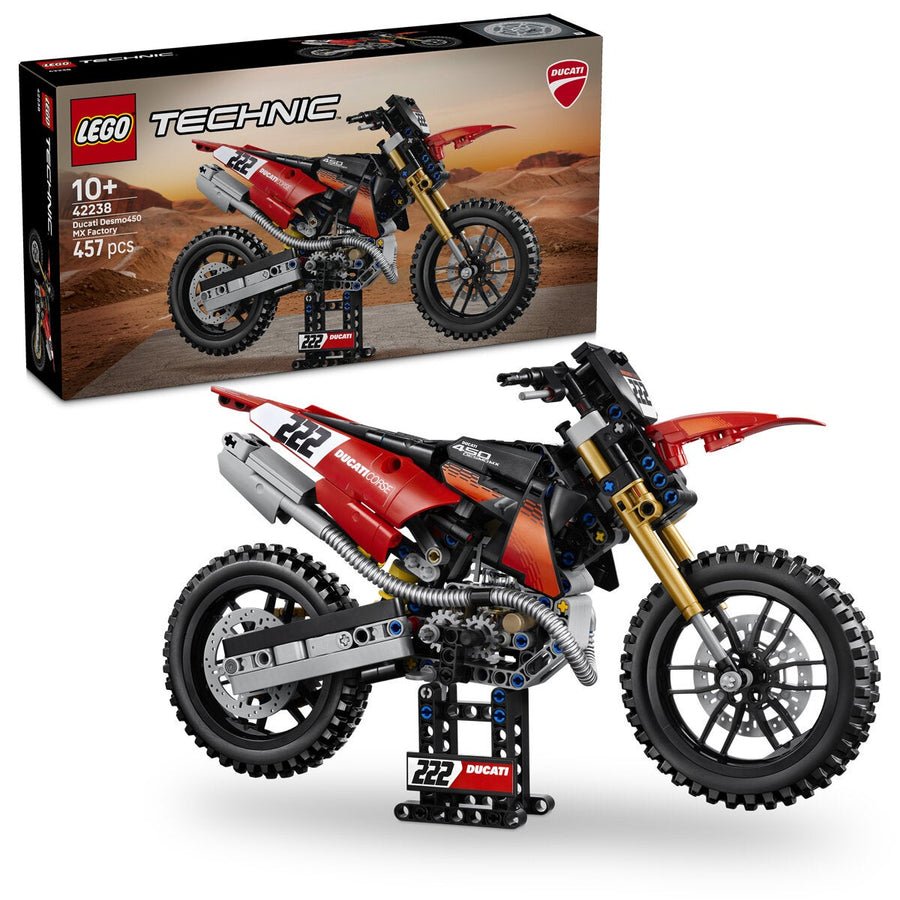 LEGO Ducati Desmo450 MX Factory Technic Motorbike Model Kit 457 Pieces 42238