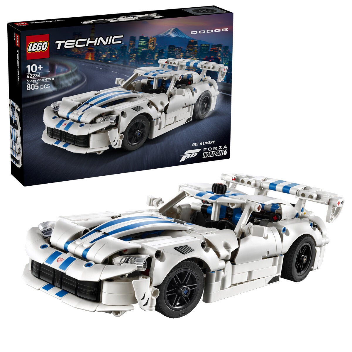 LEGO Dodge Viper GTS-R Technic Racing Car Model Kit 805 Pieces 42234