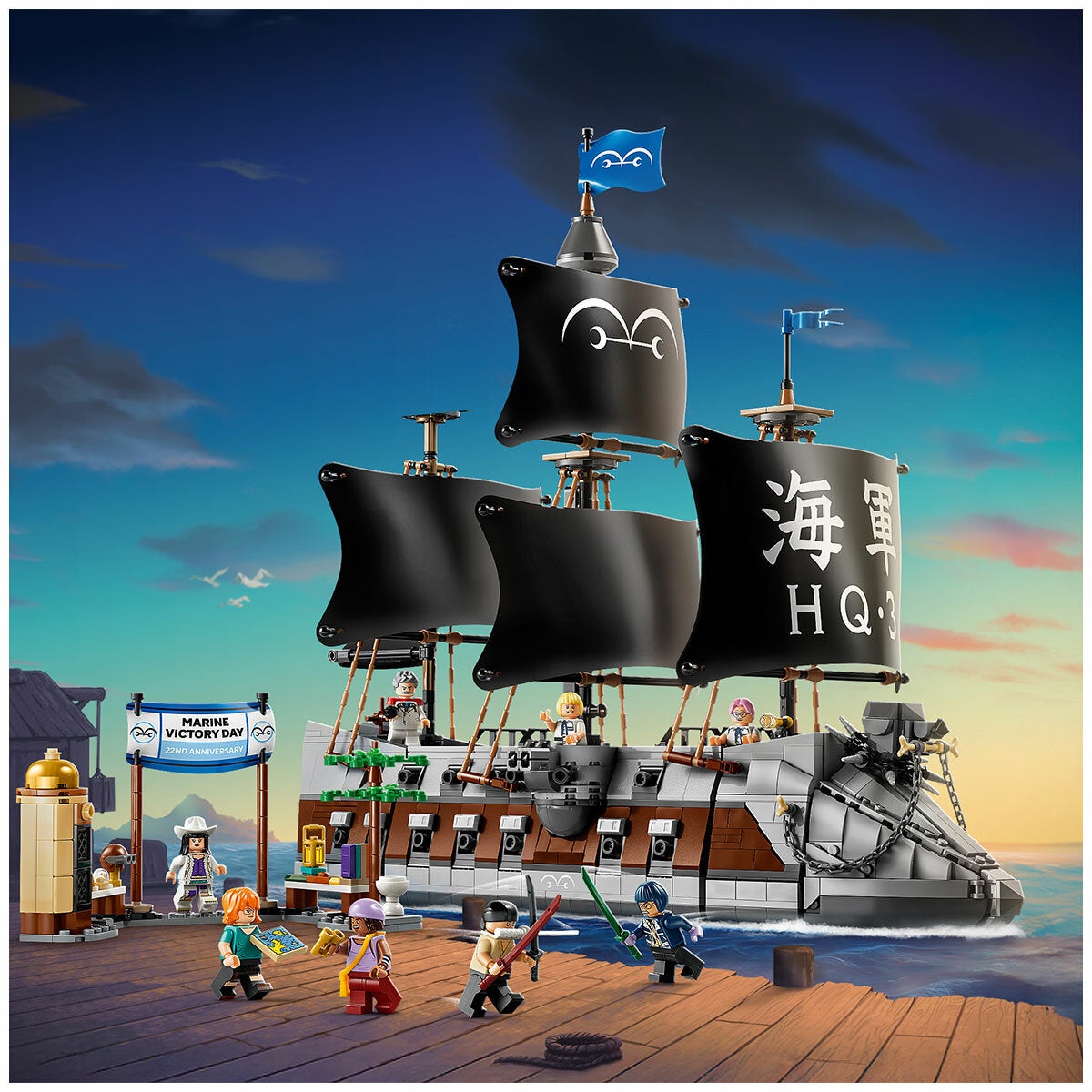 LEGO Garp's Marine Battleship One Piece Ship Model Kit 8 Minifigures 75646 — image 7