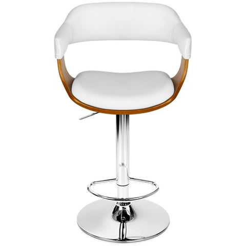 Artiss Selina White Barstool | Stylish Upholstered Seat | Solid Wood Legs | Kitchen & Bar Furniture - SuperSaverAU - view 1