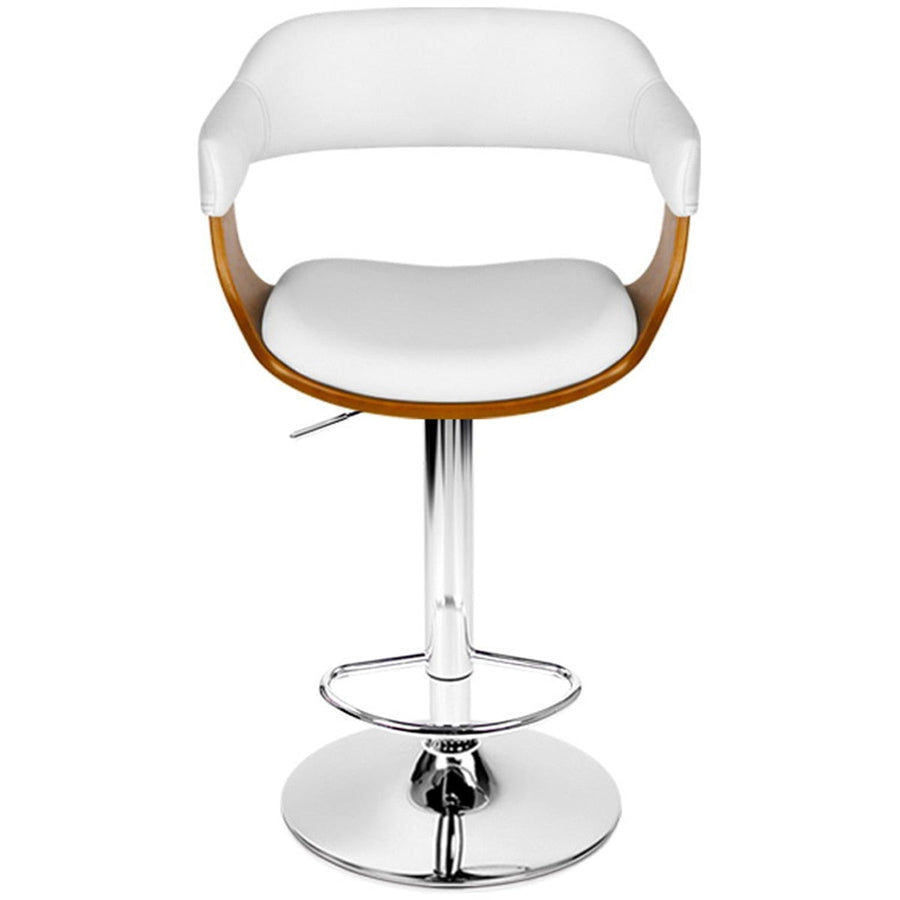 Artiss Selina White Barstool | Stylish Upholstered Seat | Solid Wood Legs | Kitchen & Bar Furniture - SuperSaverAU - view 1