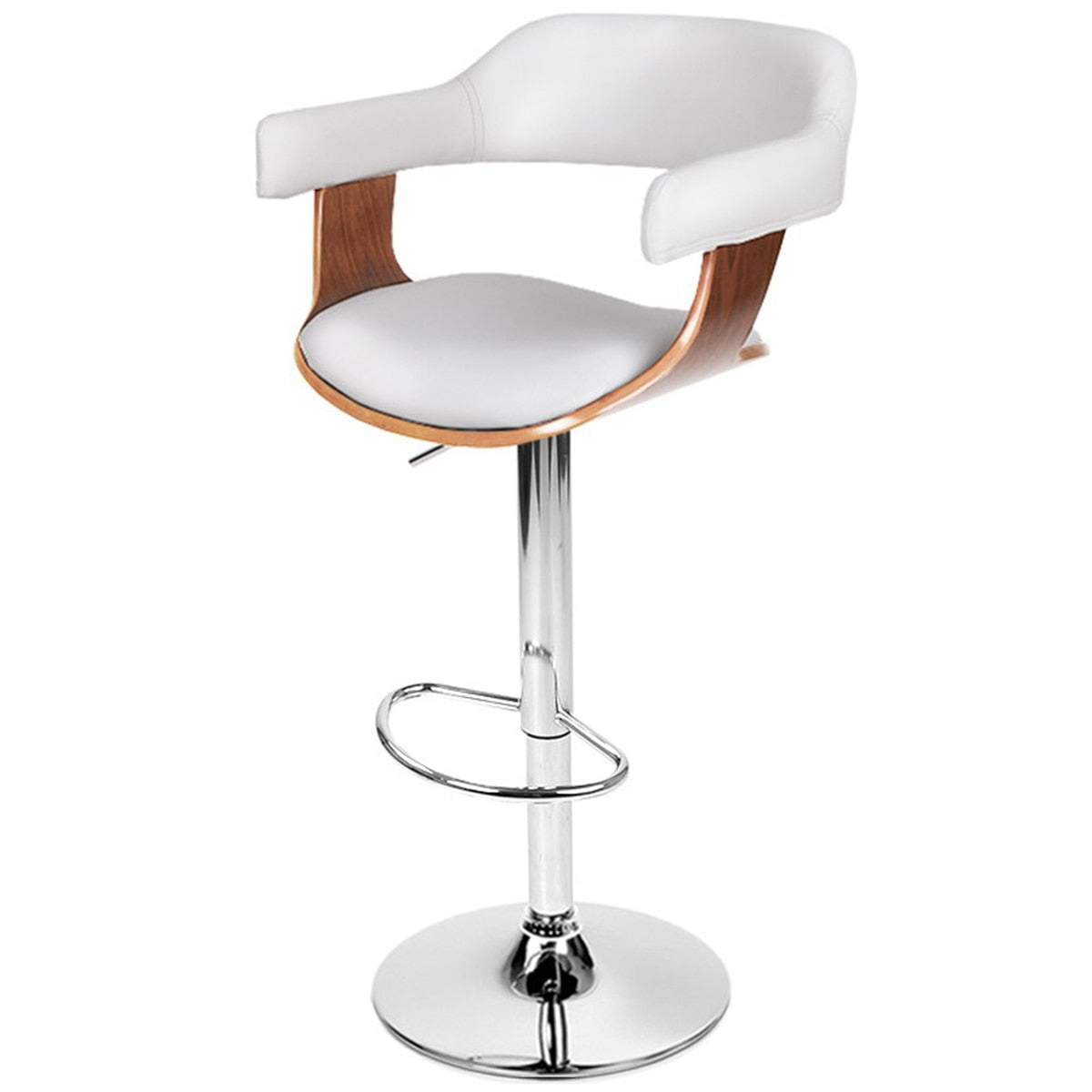 Artiss Selina White Barstool | Stylish Upholstered Seat | Solid Wood Legs | Kitchen & Bar Furniture - SuperSaverAU - view 2