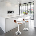 Artiss Selina White Barstool | Stylish Upholstered Seat | Solid Wood Legs | Kitchen & Bar Furniture - SuperSaverAU - view 3