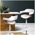 Artiss Selina White Barstool | Stylish Upholstered Seat | Solid Wood Legs | Kitchen & Bar Furniture - SuperSaverAU - view 4