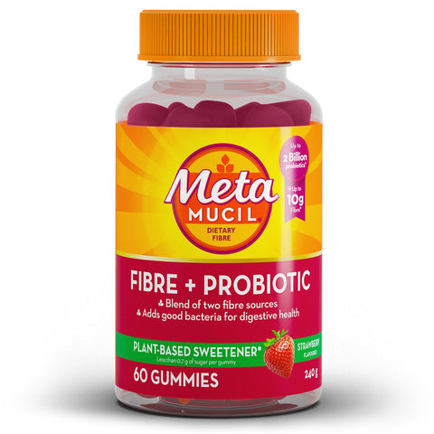 Metamucil Digestive Health Gummies Fibre and Probiotic 60 Count Supplement