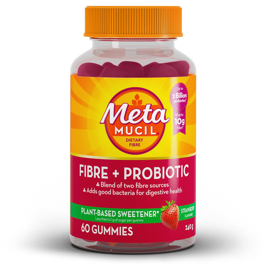 Metamucil Digestive Health Gummies Fibre and Probiotic 60 Count Supplement