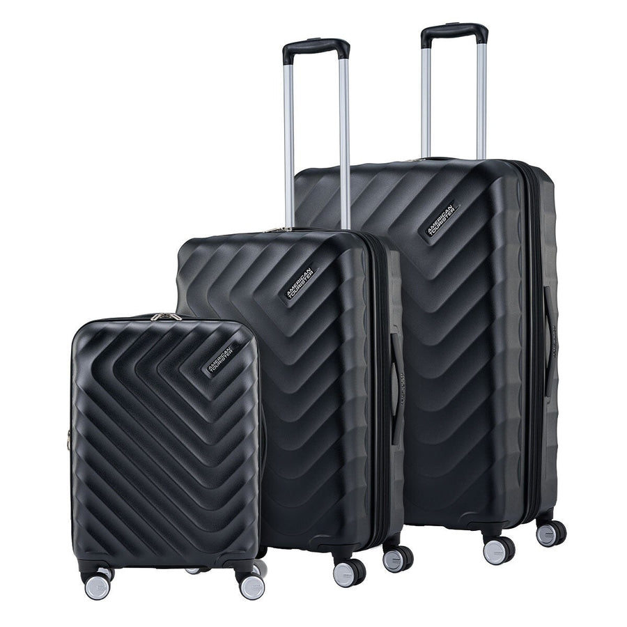 Expandable Hard Shell Suitcase Trio with Dual Spinner Wheels and Adjustable Trolley Grip by American Tourister