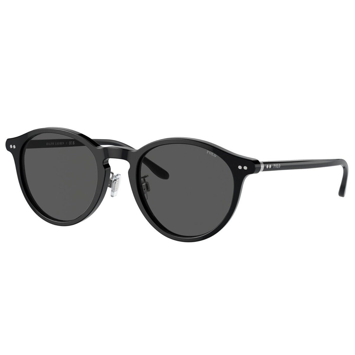 Polo Ralph Lauren 51mm Black Sunglasses Round Acetate Grey Lens Men's PH4193F