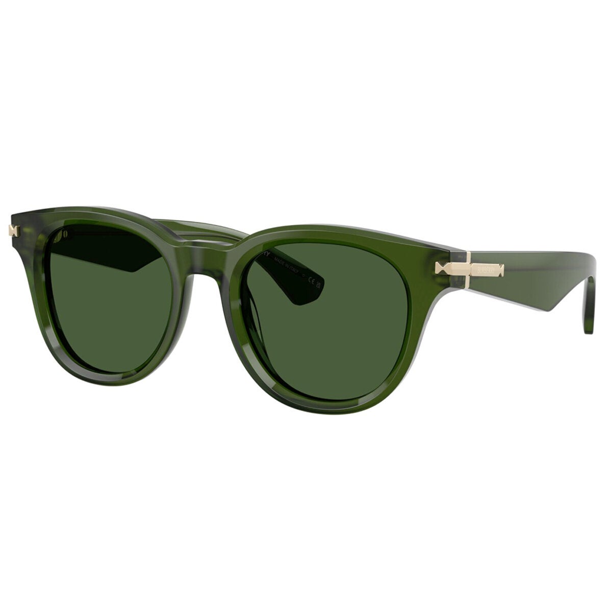Burberry 51mm Green Sunglasses Round Frame Dark Green Lens Men's BE4439F