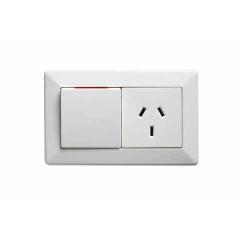 Hpm Como Single Powerpoint - 116mm x 72mm - Plastic - 10A 240V - SuperSaverAU - view 1