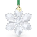 Swarovski 2026 Crystal Snowflake Christmas Ornament, Green Ribbon and 192 Facets