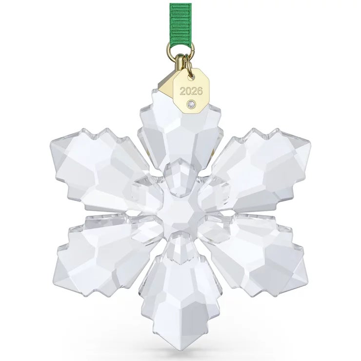 Swarovski 2026 Crystal Snowflake Christmas Ornament, Green Ribbon and 192 Facets — image 6