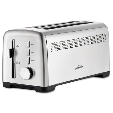 Sunbeam 4 Slice Long Slot Toaster 9 Browning Settings Stainless Steel TAM1003SS