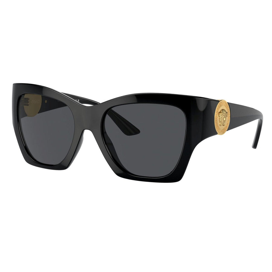 Versace Women's Sunglasses VE4452 Dark Grey Lenses Black Frame Medusa Temple Tips