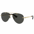 Burberry Women's Metal Sunglasses BE3151 Pilot Frame Light Gold Check Detail